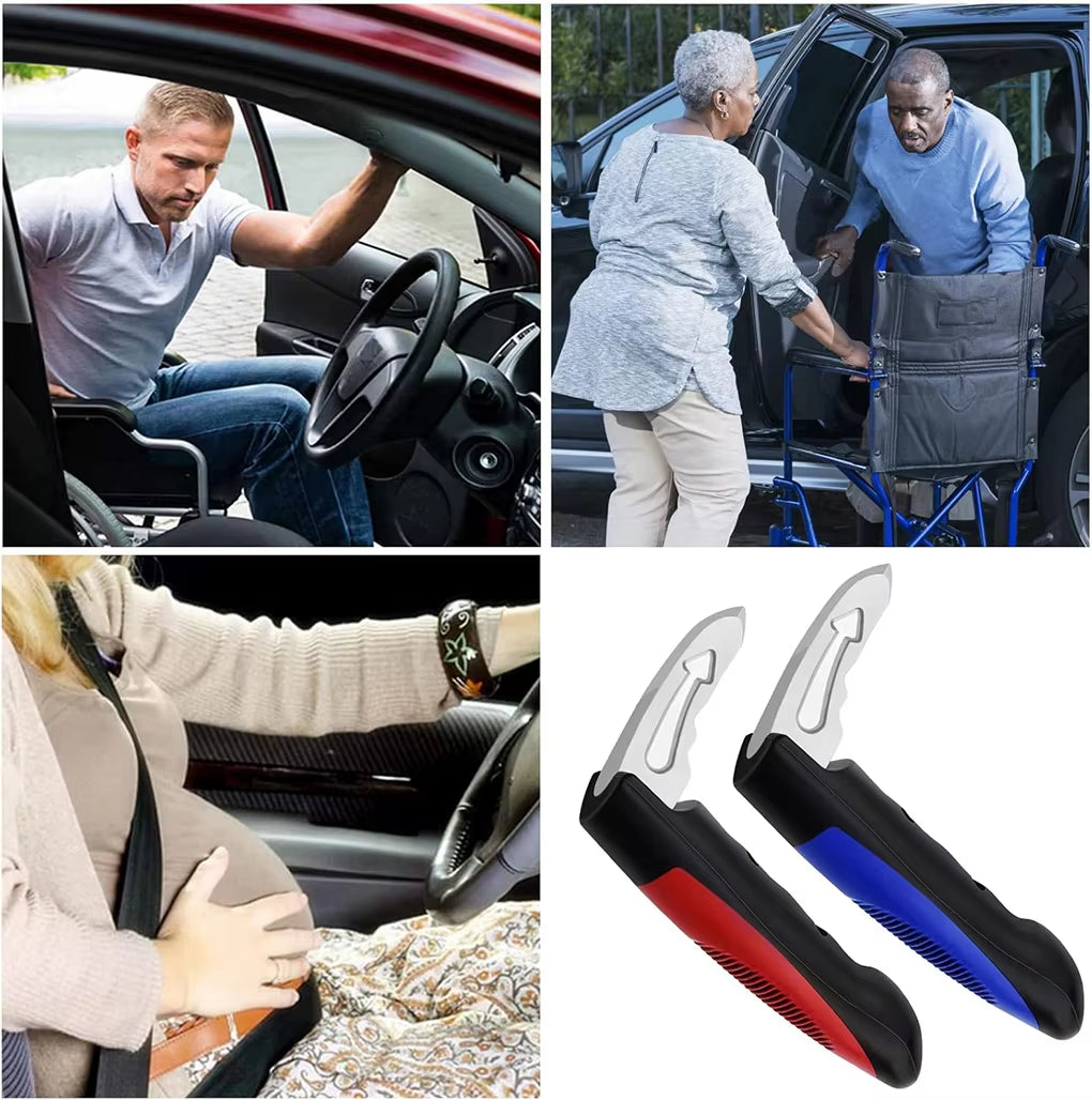 2Pcs Car Door Assist Handle 2 in 1 Multifunction Vehicle Support Handles Window Breaker Portable Automotive Car Handle Assist