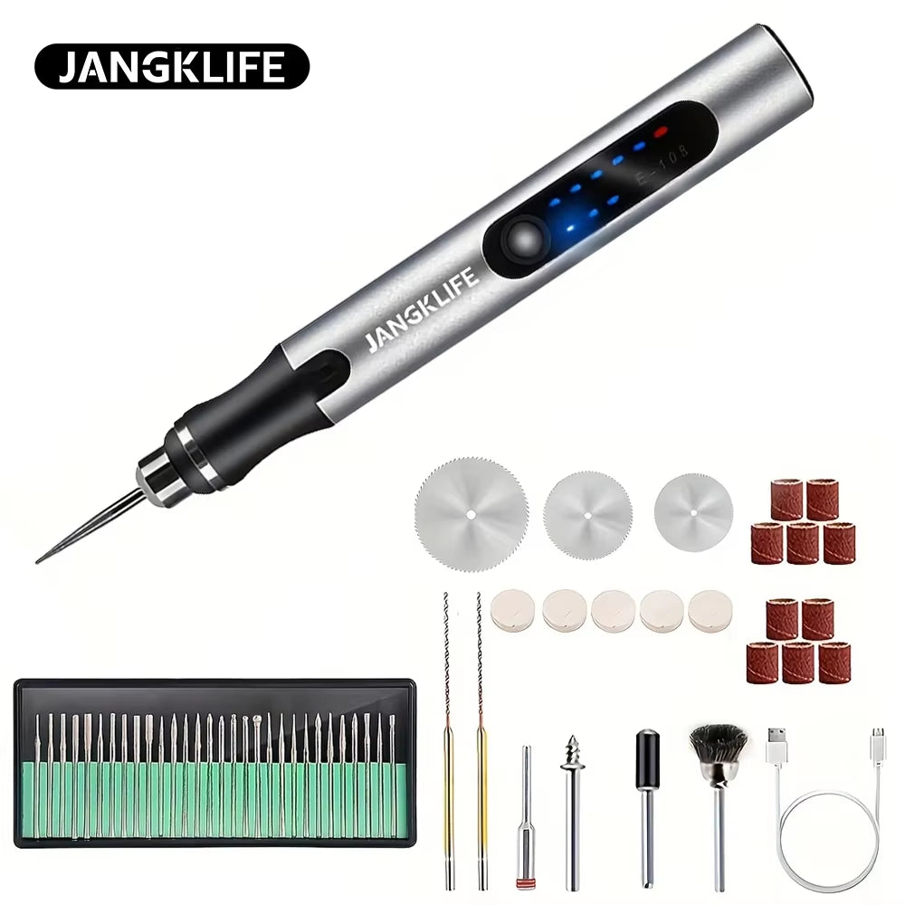 USB Cordless Rotary Tool Kit Woodworking Engraving Pen DIY for Jewelry Metal Glass Mini Wireless Drill